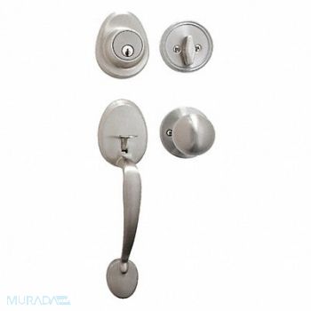MASTER LOCK Knob Lockset Biscuit Style Satin Nickel, 492X28