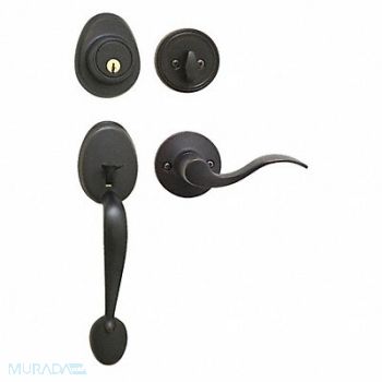 MASTER LOCK Lever Lockset Aged Bronze Wave Style, 492X37