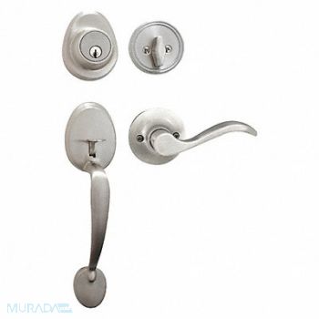 MASTER LOCK Lever Lockset Satin Nickel Wave Style, 492X40