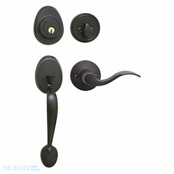 MASTER LOCK Lever Lockset Aged Bronze Wave Style, 492X49