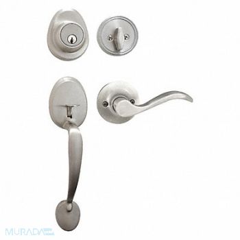 MASTER LOCK Lever Lockset Satin Nickel Wave Style, 492X52