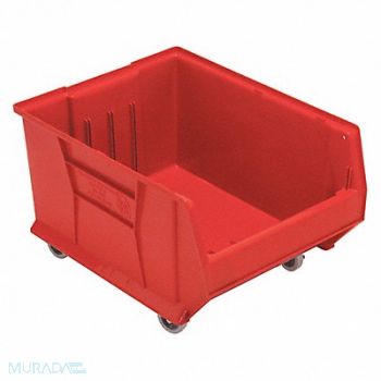 QUANTUM STORAGE SYSTEMS Mobile Hopper Bin Red PP 12 in, 493G11