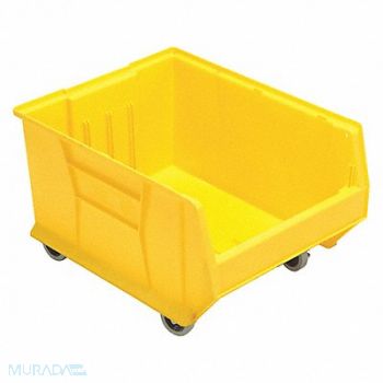 QUANTUM STORAGE SYSTEMS Mobile Hopper Bin Yellow PP 12 in, 493G12