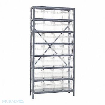 QUANTUM STORAGE SYSTEMS H2213 Bin Shlvng 18inx75inx36in Clear, 493G20