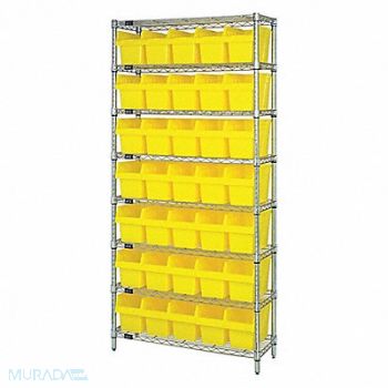QUANTUM STORAGE SYSTEMS Bin Shlvng 36inx74inx18in Yellow, 493G48