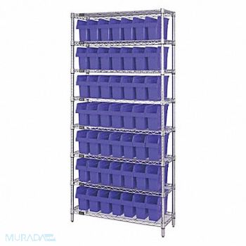 QUANTUM STORAGE SYSTEMS Bin Shlvng 36inx74inx18in Blue, 493G41