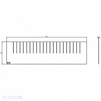 GRAINGER APPROVED Divider 1pk 5 5/8 in H x 24 in W, 493X16