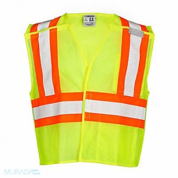 KISHIGO E6648 Breakaway Hi Vis Vest Class 2 4XL Lime, 9RA77