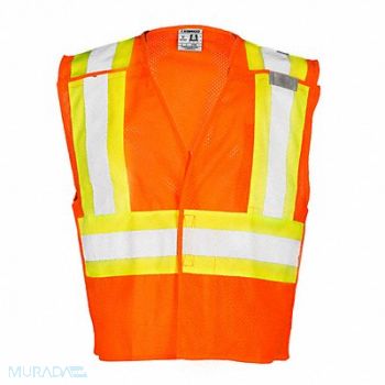KISHIGO E6648 Breakaway Hi Vis Vest Class 2 L Orange, 9TL58