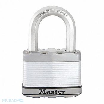 MASTER LOCK Keyed Padlock 1 3/16 in Rectangle Silver, 494K63