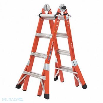 WERNER Multipurpose Ladder 300 lb 15 ft H, 494M34