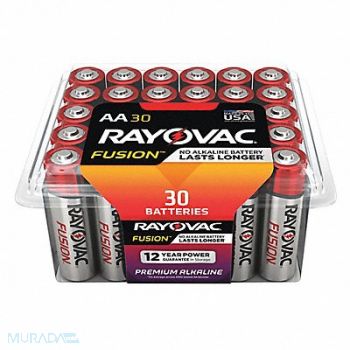 RAYOVAC Standard Battery AA Alkaline PK30, 496L82