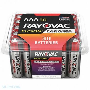 RAYOVAC Standard Battery AAA Alkaline PK30, 496L84