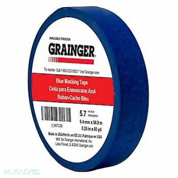 GRAINGER APPROVED Masking Tape 1/4 W 60 yd L Blue, 497C29