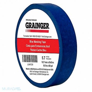GRAINGER APPROVED Masking Tape 1/2 W 60 yd L Blue, 497C30