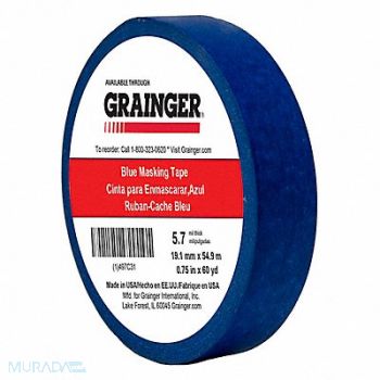 GRAINGER APPROVED Masking Tape 3/4 W 60 yd L Blue, 497C31