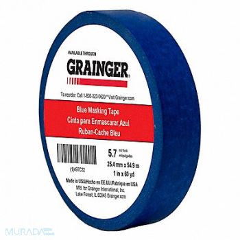 GRAINGER APPROVED Masking Tape 1 W 60 yd L Blue, 497C32