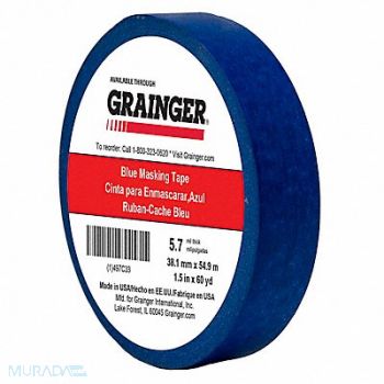 GRAINGER APPROVED Masking Tape 1 1/2 W 60 yd L Blue, 497C33