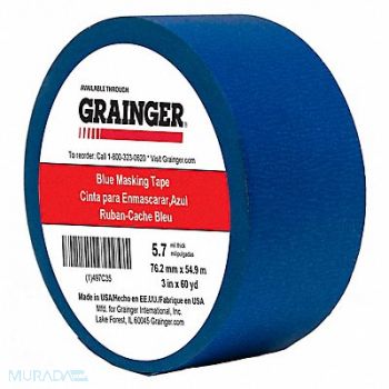 GRAINGER APPROVED Masking Tape 3 W 60 yd L Blue, 497C35