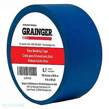 GRAINGER APPROVED Masking Tape 4 W 60 yd L Blue, 497C36