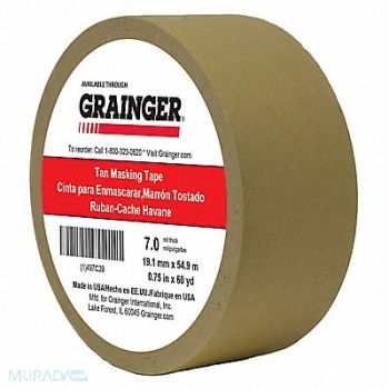 GRAINGER APPROVED Masking Tape 3/4 W 60 yd L Tan, 497C39