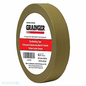 GRAINGER APPROVED Masking Tape 3/4 W 60 yd L Tan, 497C88