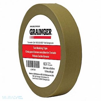 GRAINGER APPROVED Masking Tape 1 1/2 W 60 yd L Tan, 497C90