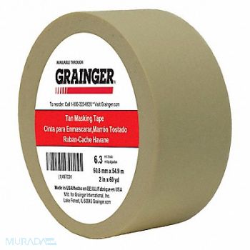 GRAINGER APPROVED Masking Tape 2 W 60 yd L Tan, 497C91