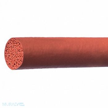 GRAINGER APPROVED Silicone Cord Diameter 3/8 in Red, 497K94