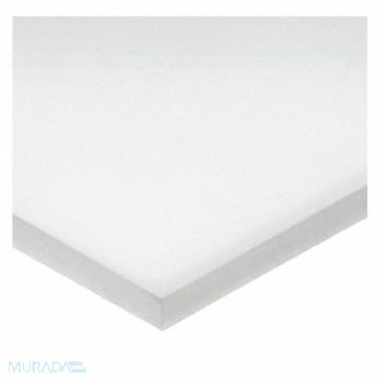 GRAINGER APPROVED Rectngle UHMWPE 1/2 x48 0.125 T Wht Opq, 55RC08
