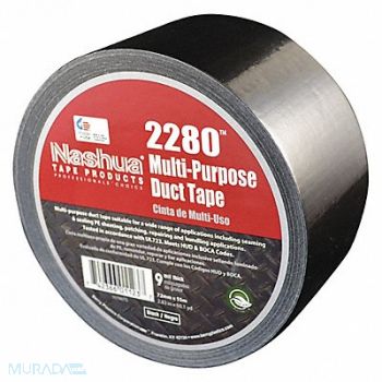 NASHUA Duct Tape Black 2 13/16 in x 60 yd 9 mil, 499L75