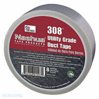 NASHUA Duct Tape Silver 1 7/8 in x 60 yd 8 mil, 499L80