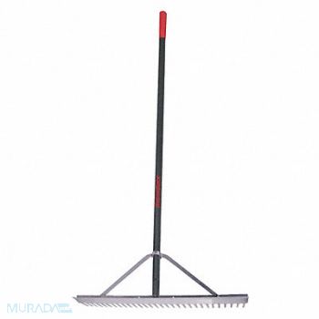 RAZOR-BACK Landscape Rake 30 in W Aluminum Handle, 49AF62