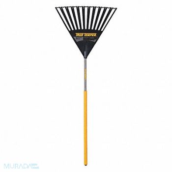 TRUE TEMPER Leaf Rake 24 in W Wood Handle 11 Tines, 49AF69