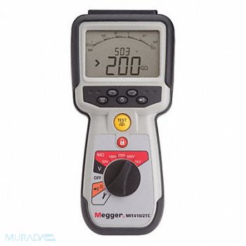 MEGGER Megohmmeter 50 to 1000V DC Backlit LCD, 49AG73