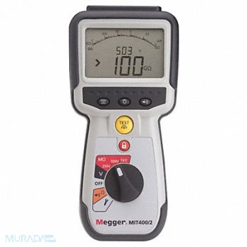 MEGGER Megohmmeter 50 to 1000V DC Backlit LCD, 49AG74