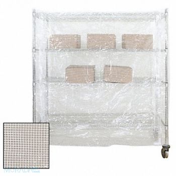 GRAINGER APPROVED Cart Cover Clear 24 inx48 inx62 in Vinyl, 49AJ26