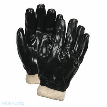 MCR SAFETY Gloves PVC L 10 in L Interlock PK12, 49DA36