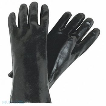 MCR SAFETY Gloves PVC L 14 in L Interlock PR PK12, 49DA39