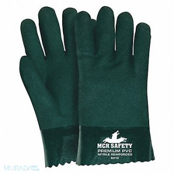 MCR SAFETY Gloves PVC L 10 in L Jersey PR PK12, 49DA40
