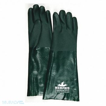 MCR SAFETY Gloves PVC L 18 in L Jersey PR PK12, 49DA41