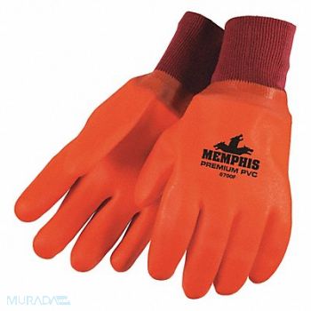 MCR SAFETY Gloves PVC L 12 in L Foam Knit PR PK12, 49DC01
