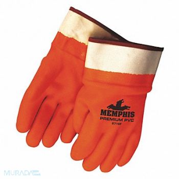 MCR SAFETY Gloves PVC L 12 in L Foam Smooth PR PK12, 49DC02