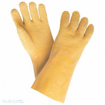 MCR SAFETY Gloves Latex S 12 in L Crinkle PR, 49DC04