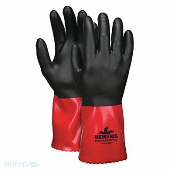 MCR SAFETY Gloves Nitrile XL 12 in L Nylon PK12, 49DC65