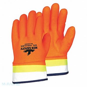 MCR SAFETY Gloves PVC L 10 in L Safety Cuff PR PK12, 49DC91