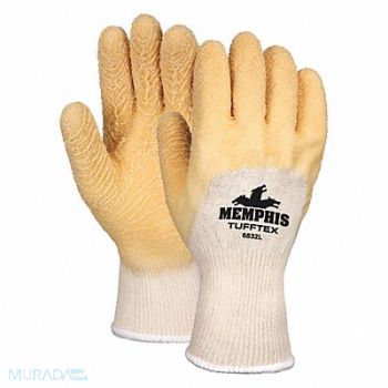 MCR SAFETY Gloves Latex S 11 in L Jersey PR PK12, 49DD26