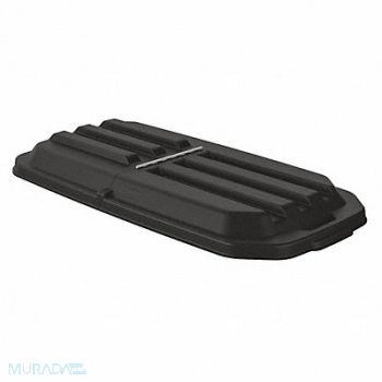 SUNCAST COMMERCIAL Tilt Truck Lid Black 1/2 cu yd. Hinged, 49DR49