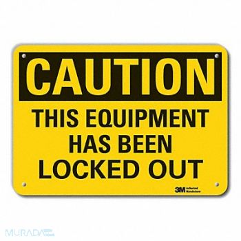 LYLE Rflct Lockout Tagout Caution Sign 7x10in, 49DW44