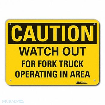 LYLE Rflctv Lift Truck Trfc Caut Sign 10x14in, 49DY94